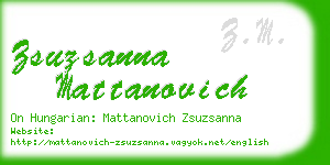 zsuzsanna mattanovich business card